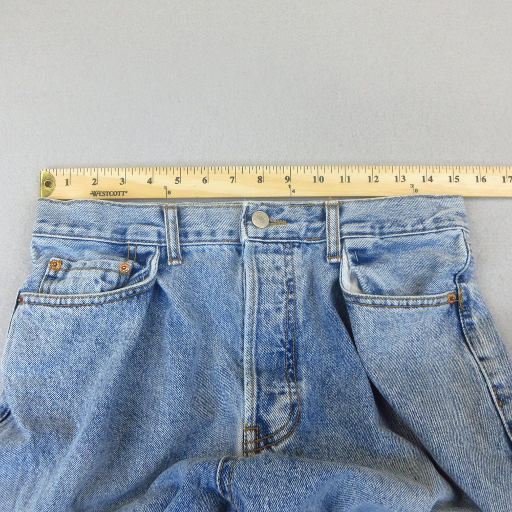 Vetiver Co Wide Leg Jeans Women Large Light Wash Pleated Button Fly Distressed - Picture 8 of 13